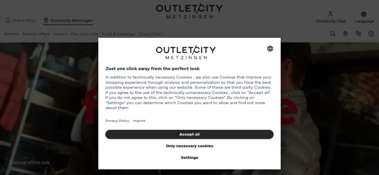 Screenshot Outletcity Metzingen