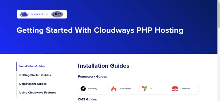 Screenshot Cloudways PHP Hosting