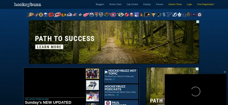 Screenshot HockeyBuzz.com