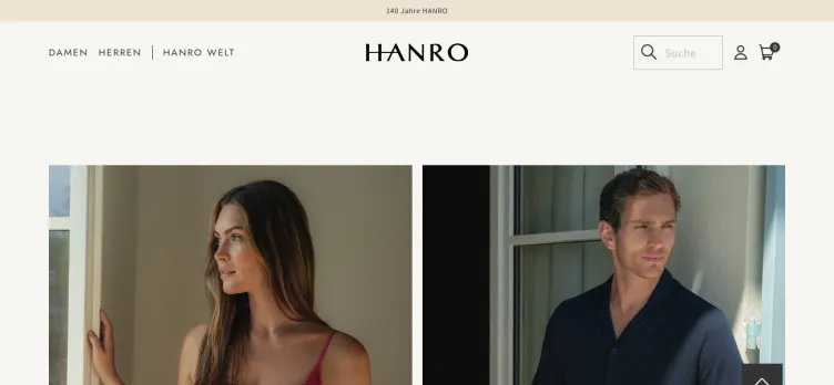 Screenshot Hanro.com