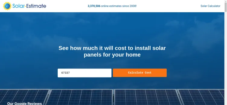 Screenshot Solar-Estimate.org