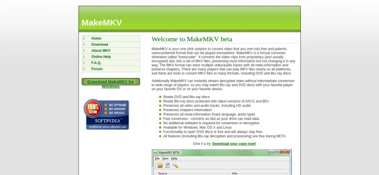 Screenshot MakeMKV