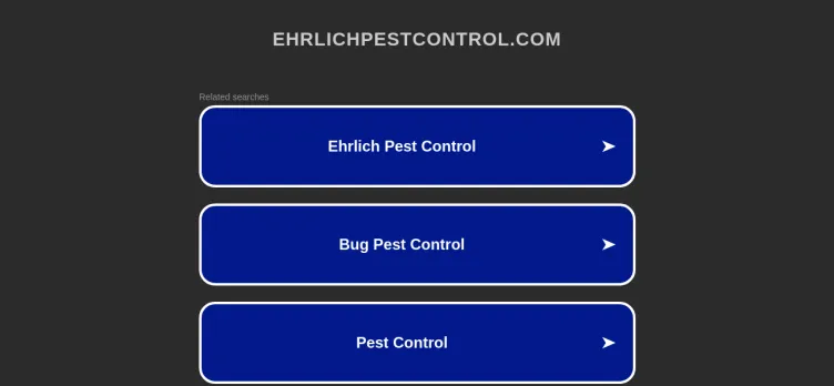 Screenshot Ehrlich Pest Control