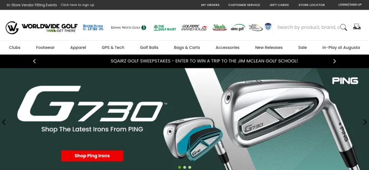 Screenshot Worldwide Golf Shops