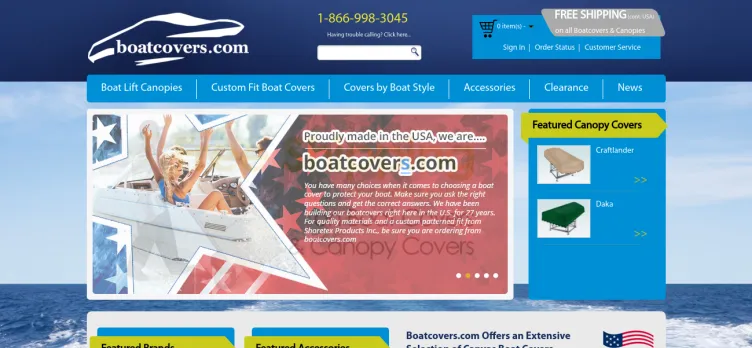 Screenshot Boatcovers.com