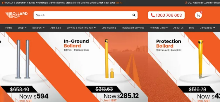 Screenshot BollardShop.com.au