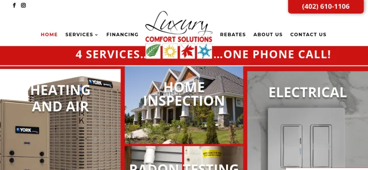 Screenshot LuxuryHeatingAndAir.com