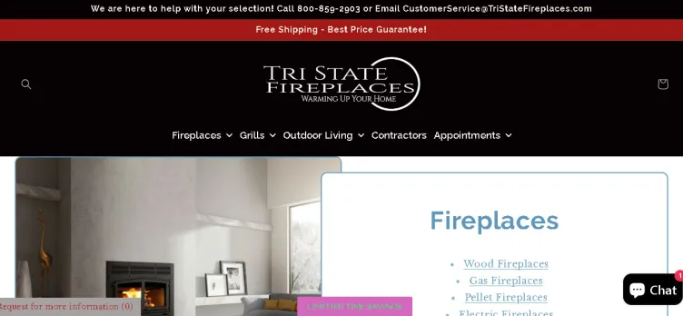 Screenshot TriState Fireplaces