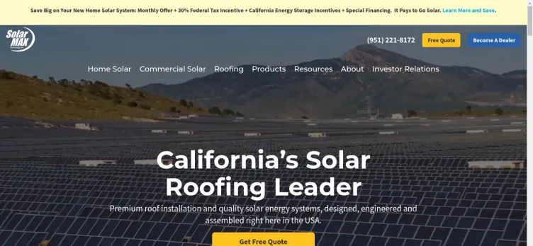 Screenshot SolarMaxTech.com