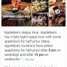 Applebee's - half off appetizers