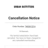 Urban Outfitters - cancelled my order
