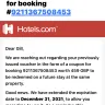 Hotels.com - Lack of refund despite numerous promises . Holiday was planned for May 2021 and cancelled during Xovid