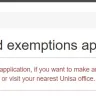 University of South Africa [UNISA] - No response to urgent exemption application