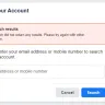Facebook - Account not found