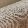 West Elm - Damaged ripped upholstered bed sold as new