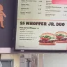 Burger King - Not honoring menu