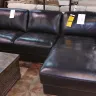 The Dump - black leather sofa chaise-top grain split match-model #0421g8122laf01