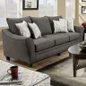 American Furniture Manufacturing - nebraska furniture... southaven stationary sofa in flannel seal - gray with cream and branches pattern