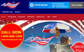 All American Hot Dog Carts website