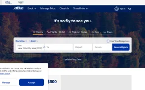 JetBlue Airways website