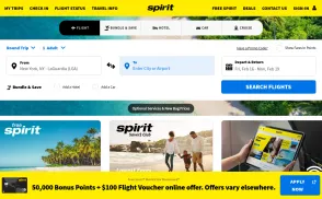 Spirit Airlines website
