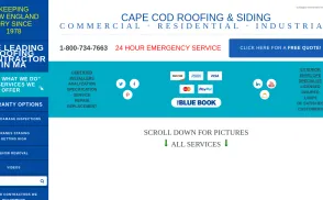 Cape Cod Roofing & Siding website