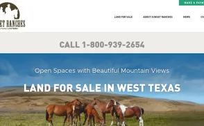 Sunset Ranches website