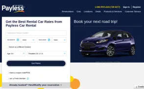 Payless Car Rental website