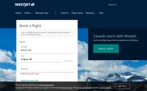 WestJet Airlines website