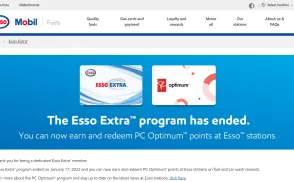Esso Extra website