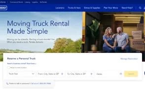 Penske Truck Rental website