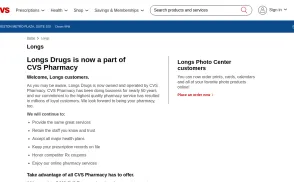 Longs Drugs website