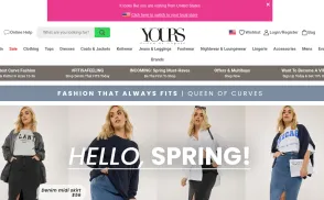 Yours Clothing website