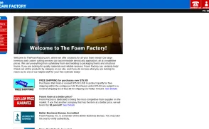 Foam Factory website