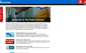 Foam Factory website