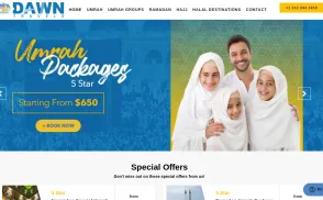 DawnTravels website