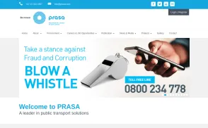 Prasa / Passenger Rail Agency of South Africa website