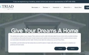 Triad Financial Services website