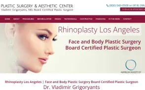 VG Plastic Surgery website