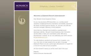Monarch Grand Vacations website