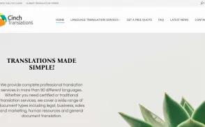 Cinch Translations website