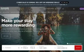 Radisson Hotels website