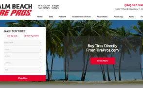 Palm Beach Tire Pros & Auto Repair website