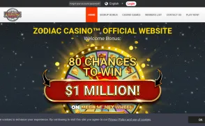 Zodiac Casino website