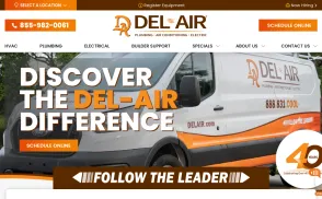 Del-Air Heating, Air Conditioning, Plumbing And Electrical website