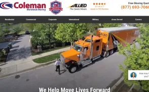 Coleman Worldwide Moving website