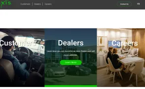 Axis Auto Finance Services website
