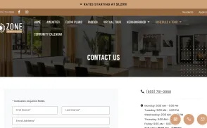 Zone Westgate Apartments website