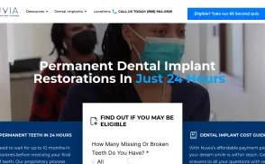Nuvia Dental Implant Center website