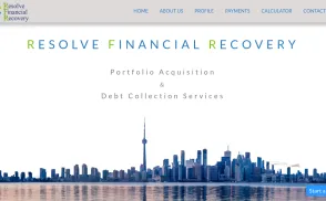 Resolve Financial Recovery website